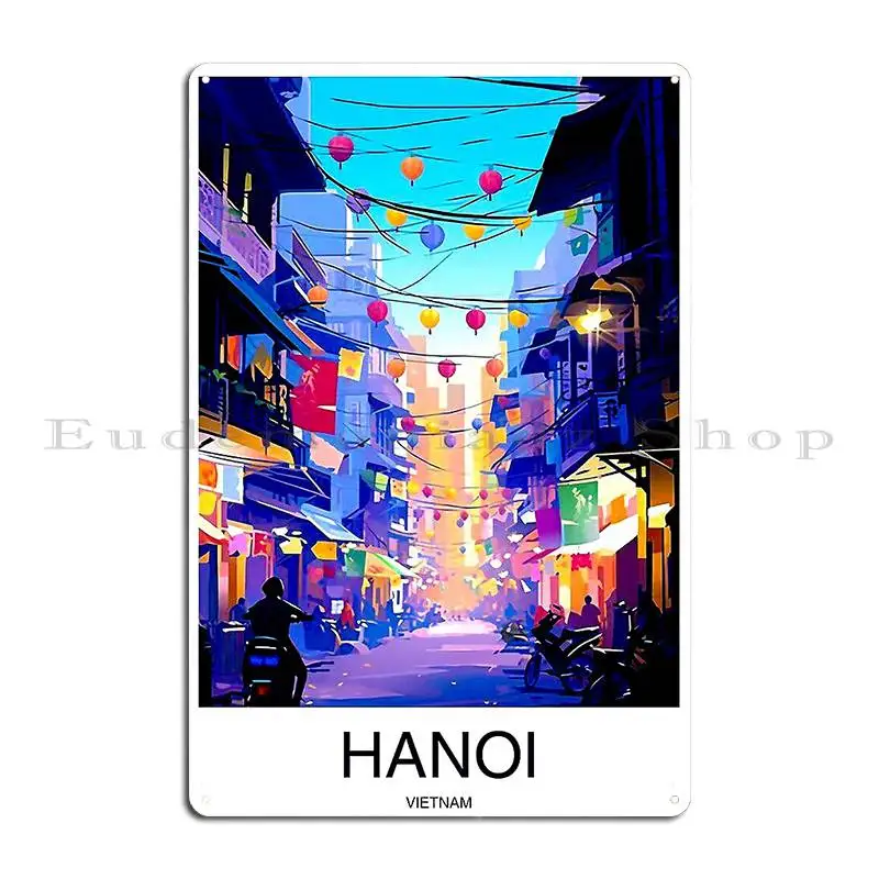 Hanoi Vietnam Vintage Travel And Tourism Metal Sign Printing Garage Decoration Club Bar Bar Retro Tin Sign Poster