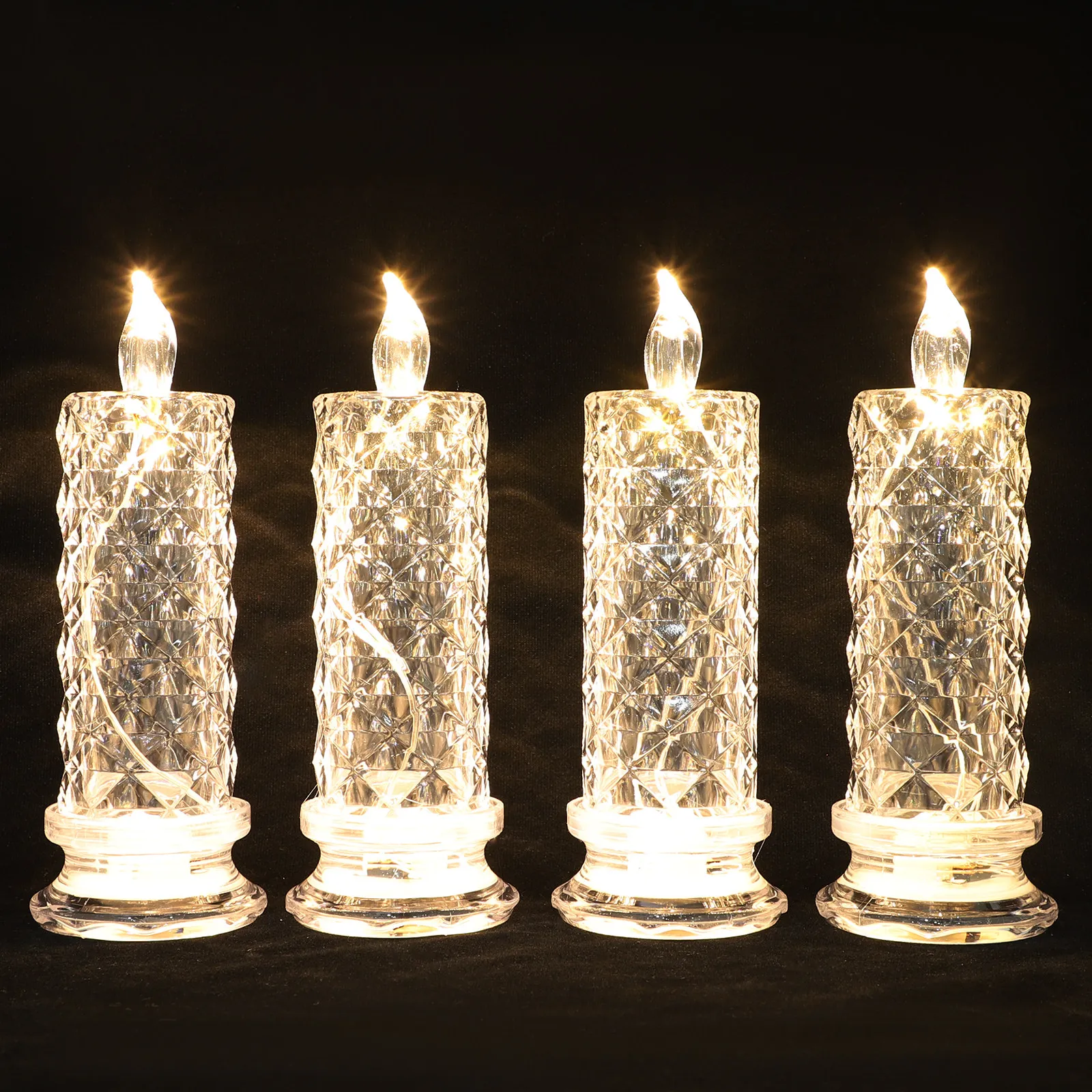 4-個の電子ライト-led-キャンドル電池式フレームレスランプ寝室用ウェディングパーティールーム装飾ナイトライト
