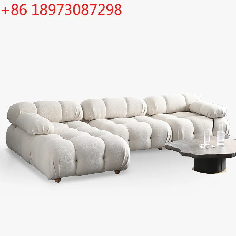 

Cream Wind Puff Mario Lamb Fleece Sand Living Room Chameleon Modular Sofa