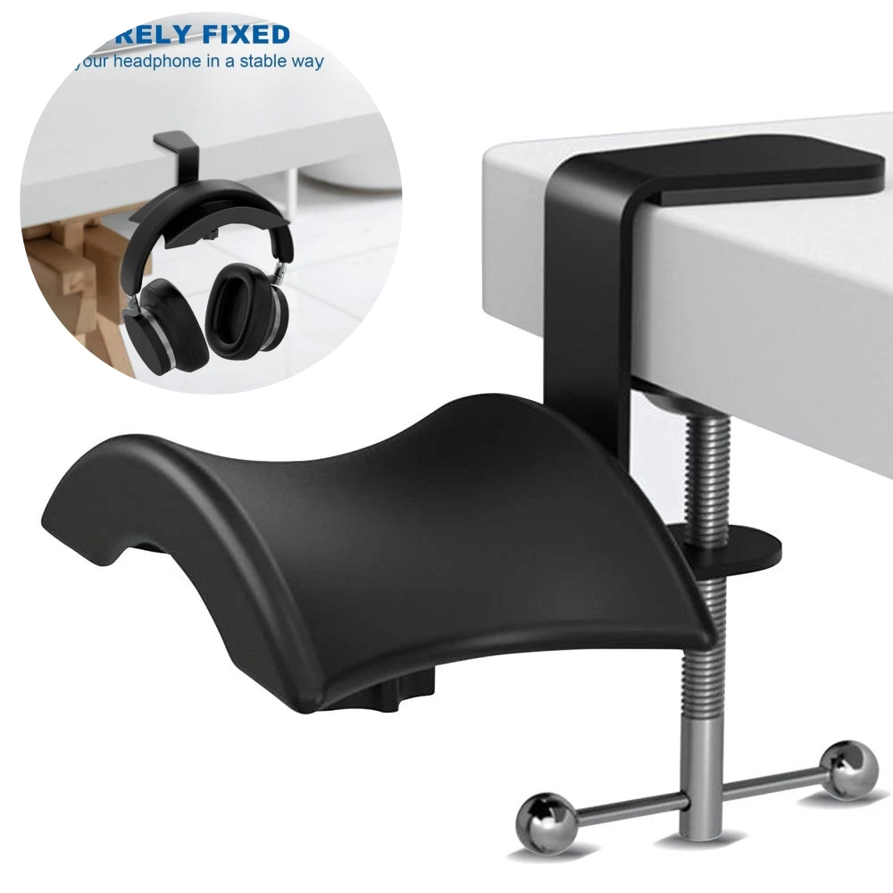 Suporte de mesa universal para escritório, suporte para fone de ouvido para jogos, rack de exibição, gancho para economia de espaço, braçadeiras de mesa