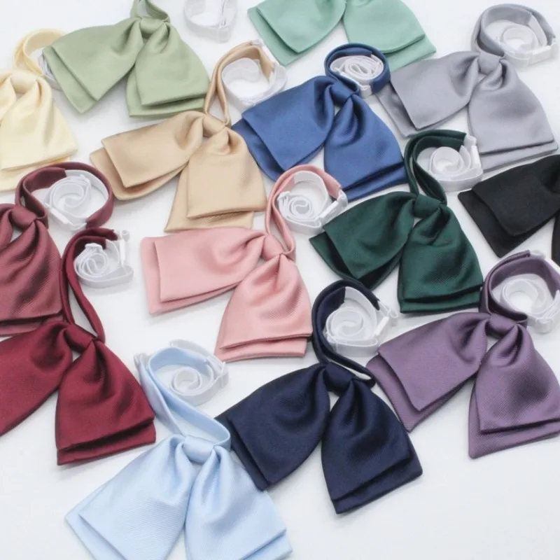 

Solid color double bow tie uniform accessories Morandi color series collar flower college style bow tie cute and sweet bow tie