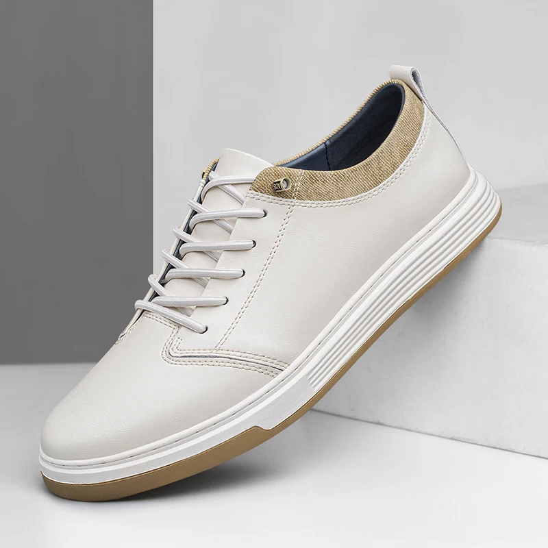 Italian Brand Men's Genuine Leather Shoes Handmade Beige Oxford Shoes Wear-resistant Soles Outdoor Hiking Shoes Big Size:37-45