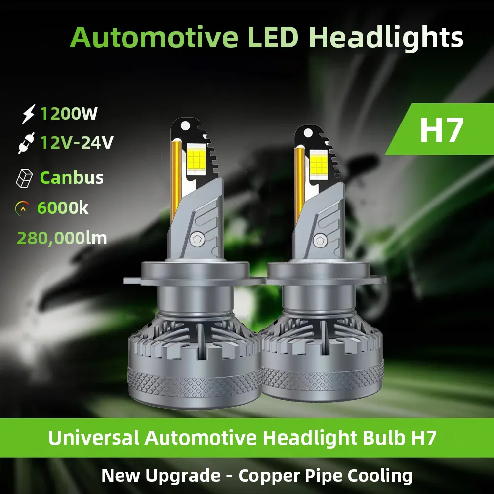 الوافدين الجدد H11 H4 H7 LED المصباح Canbus لا خطأ 1200 واط عالية الطاقة H1 H8 9005 HB3 9006 HB4 12 فولت 24 فولت 6000 كيلو أضواء السيارات h7led #2