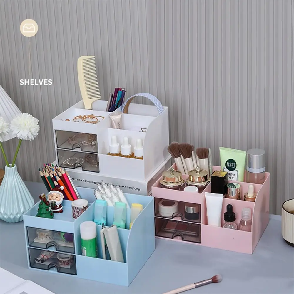 Large-capacity Desk Pen Holder Multi-function with Transparent Drawer Creative Stationery Holders Desktop Storage Tools Organize