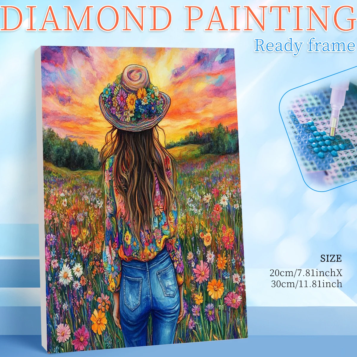 

Наборы для алмазной вышивки RUOPOTY Framed Back Shadow 5D для взрослых, для рукоделия, алмазная живопись для взрослых, пейзаж, полный круглый/квадратный, современный стиль W