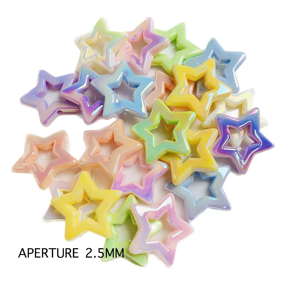 Kawaii Hollow Star Luminous Glowing Beads For Jewelry Making DIY Decorations Necklace Phone Chain Keychain Hair Rope Accessories