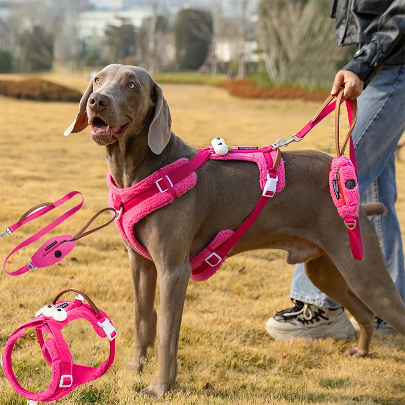 

Adjustable Pet Leash Vest Style Dog Chest Harness Large Dog Chest and Back With Traction Rope Set For Large Dog Outdoor Supplies