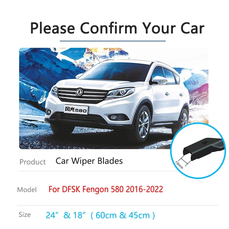 For Dongfeng Fengon 580 DFM DFSK Glory i-Auto G7 SUV 2016~2022 Car Accessories Front Cleaning Windscreen Wipers Rubber Windows