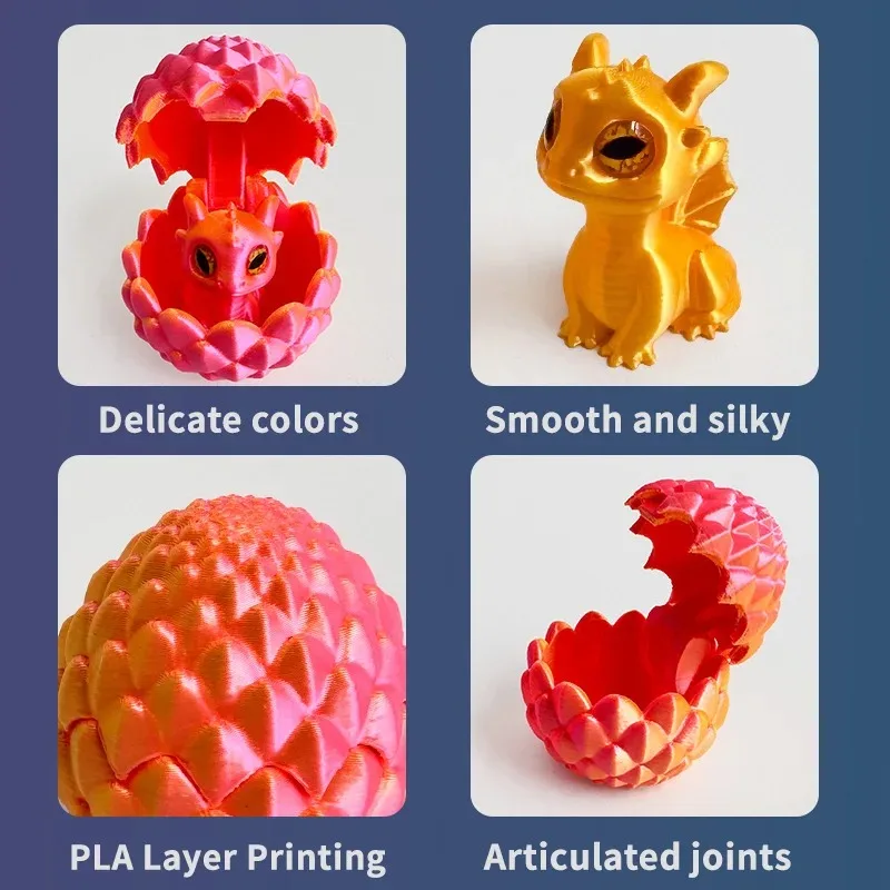 Dragon Articulé Imprimé en 3D, Oeuf Dragon Imprimé en 3D, Dragon Imprimé en 3D dans Un Œuf, Oeuf Dragon, Dragon Jouet, Convient pour Les Voitures, Les