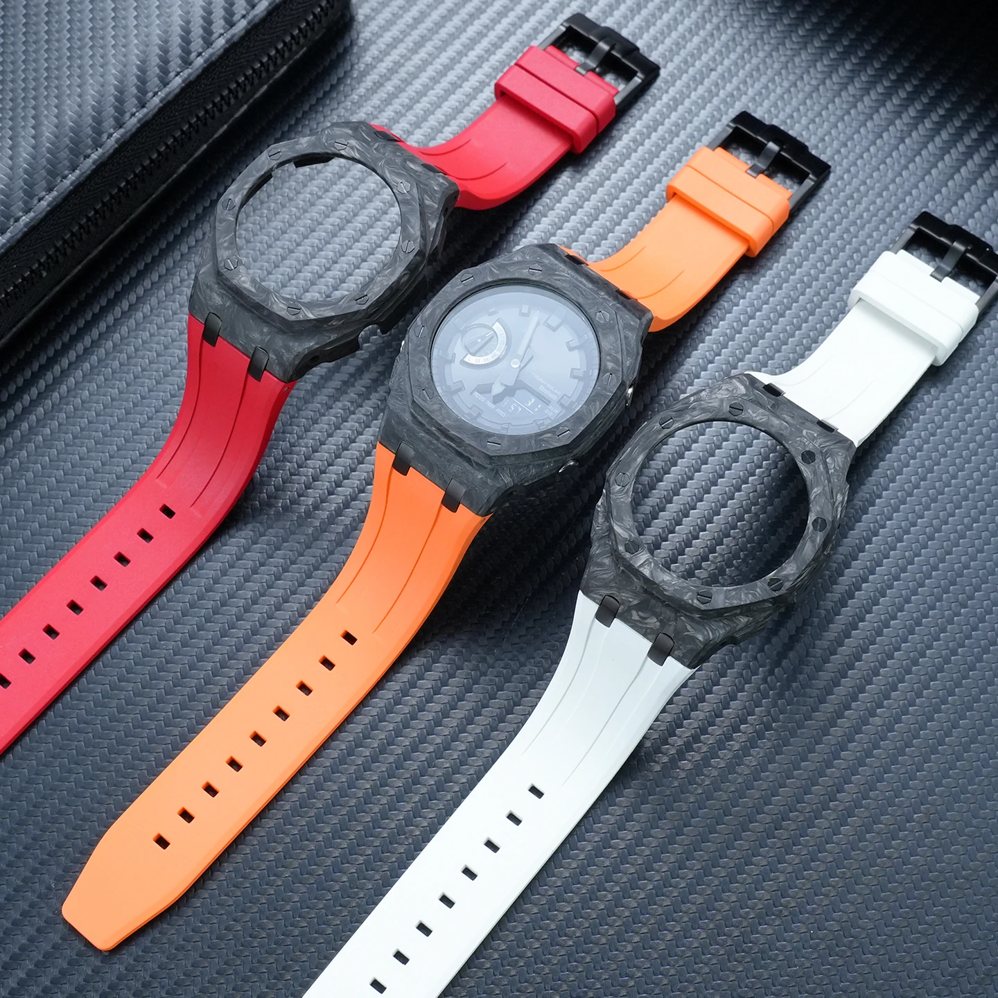 GA-2100 Farmhouse Oak Tree Modification Accessories For Casio Modification Carbon Fiber Case Kit Fluororubber Strap Accessories