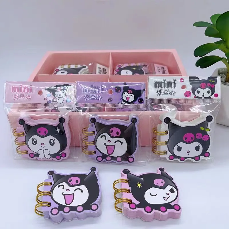 24pcs Sanrio Cartoon Mini Coil Book Kuromi Melody Notebook Kawaii Cinnamoroll Student Anime Diary Wholesale