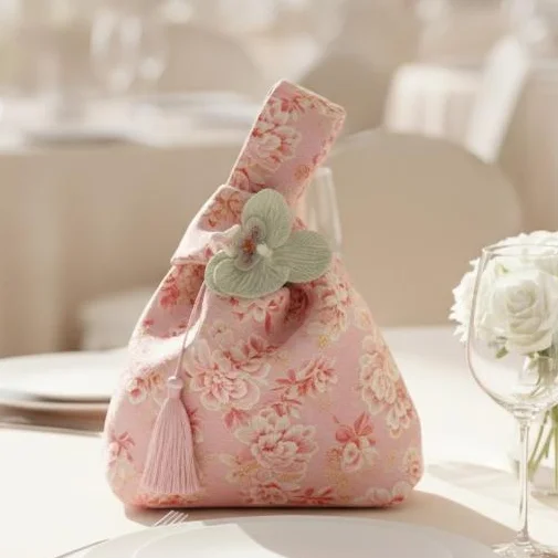 Small Item Pouch Tassel Knot Wrist Bag Storage Bags Flower Pendant New Chinese Style Handbag Cosmetic Bag Lunch Bag