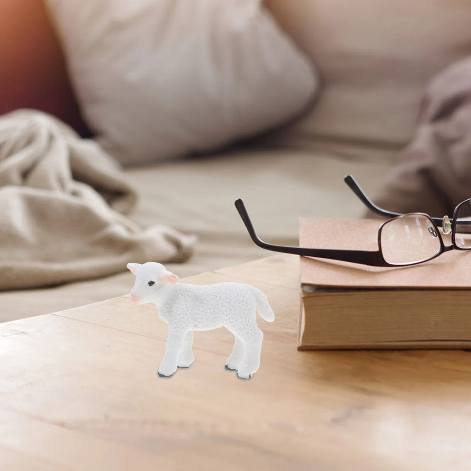 

2pcs Lamb Decorative Artware Plastic Handicrafts For Garden Lawn Flower Pot Bonsai Pool Landscape Household Adornments