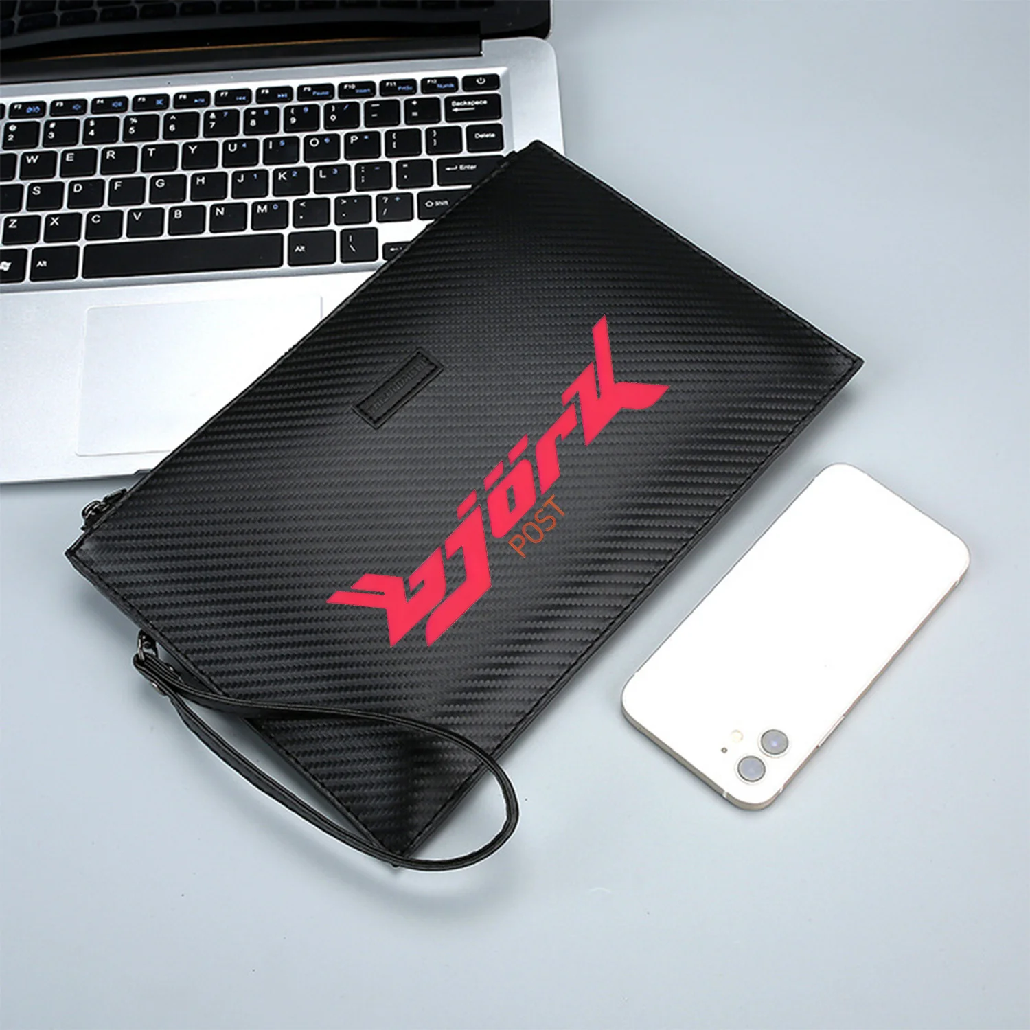 حقيبة يد رجالية من البولي يوريثان مطبوعة أنيقة من Bjork، عصرية وعملية للحمل اليومي