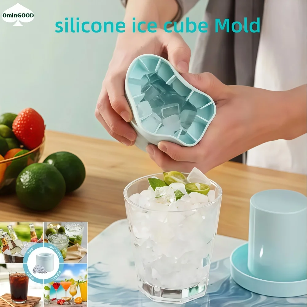 

Food Grade Silicone Ice Bucket Cup Mold for Home Bar Quick Freeze Ice Cubes Tray Whiskey Beer Maker with Creative Design