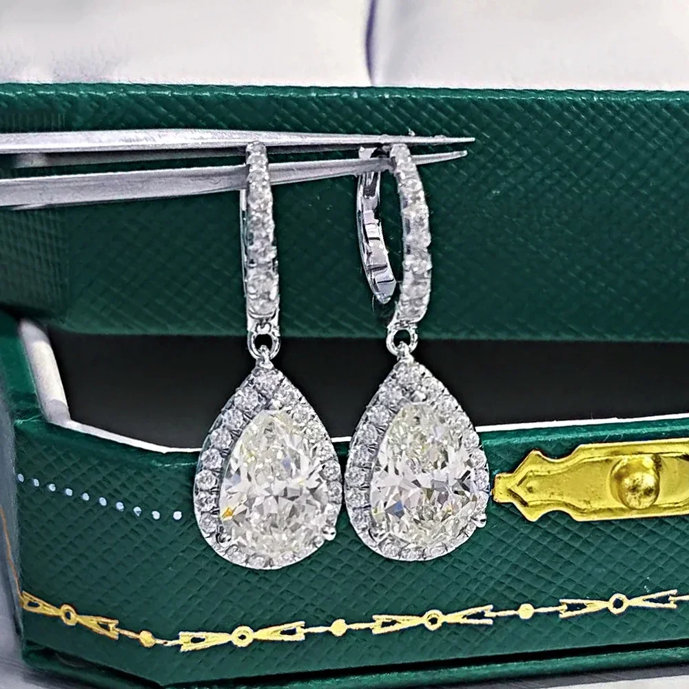 FCGJHW 5*8mm Pear Moissanite Water Drop Earrings S925 Silver D Color Lab Diamond for Women Wedding Jewelry Gift GRA 2026
