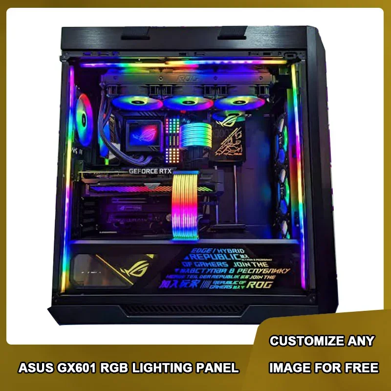 ROG GX601 Case RGB Lighting Panel Customizable Strix Helios PSU GPU Bracket ARGB Light Board MOD PC Gamer Plate AURA SYNC