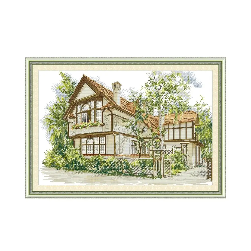 Joy Sunday Cross Stitch Kit Scenic HD Pattern Aida 16/14/11CT Counted Printed Canva DIY Embroidery Kit Room Decoration