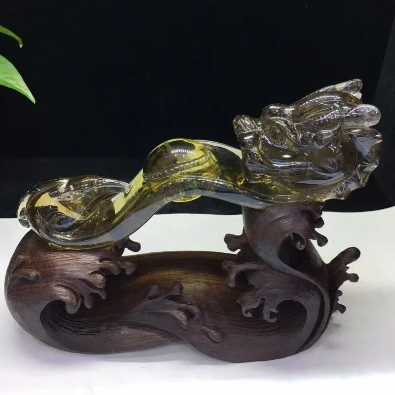 Natural citrine Ruyi ornament crystal transparent carving exquisite auspicious Ruyi home living room office ornament