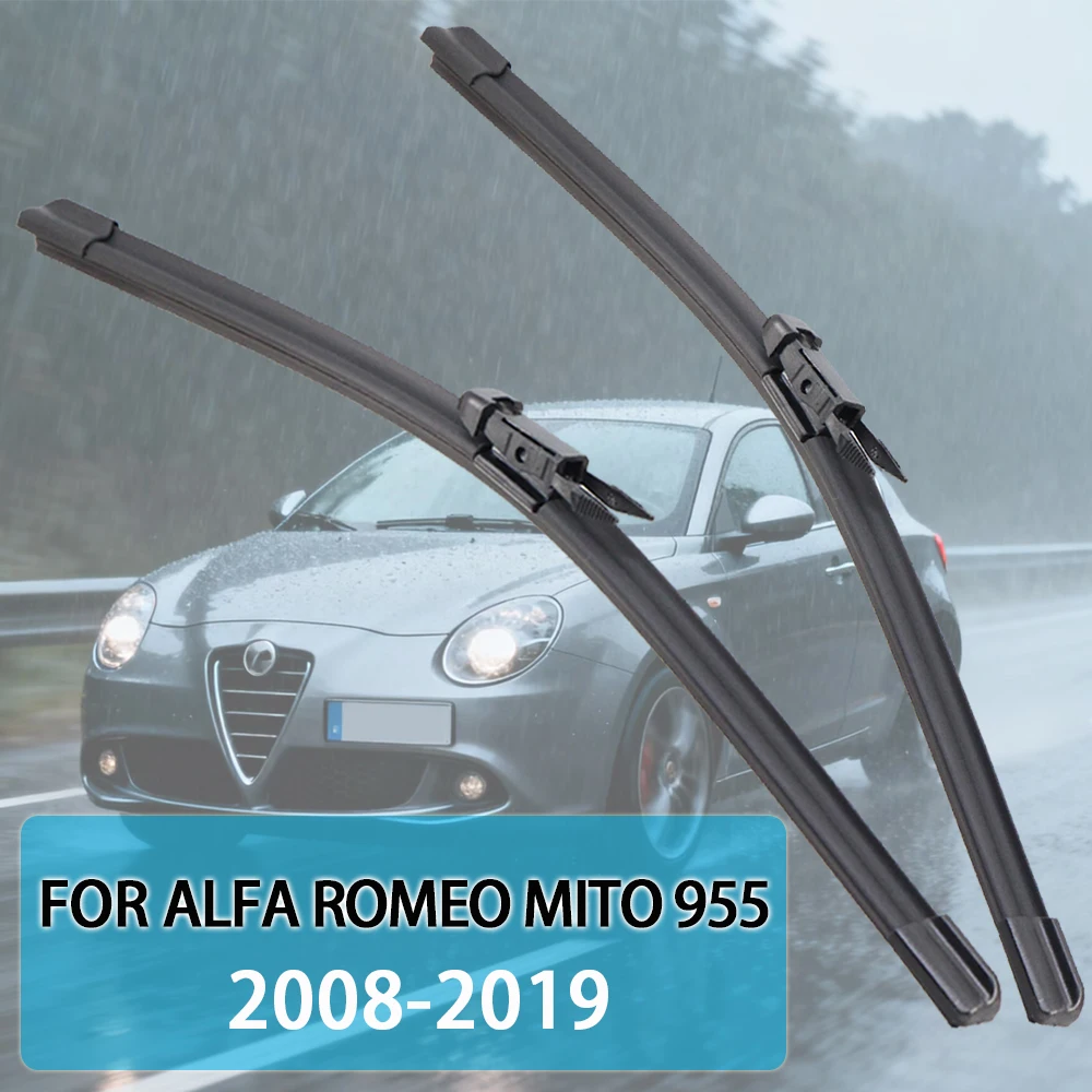 For Alfa Romeo Mito 955 2008-2019 26''+15'' Car Wiper Blade Front Wipers Fit Pinch Tab Arm Windscreen Auto Wiper Blades