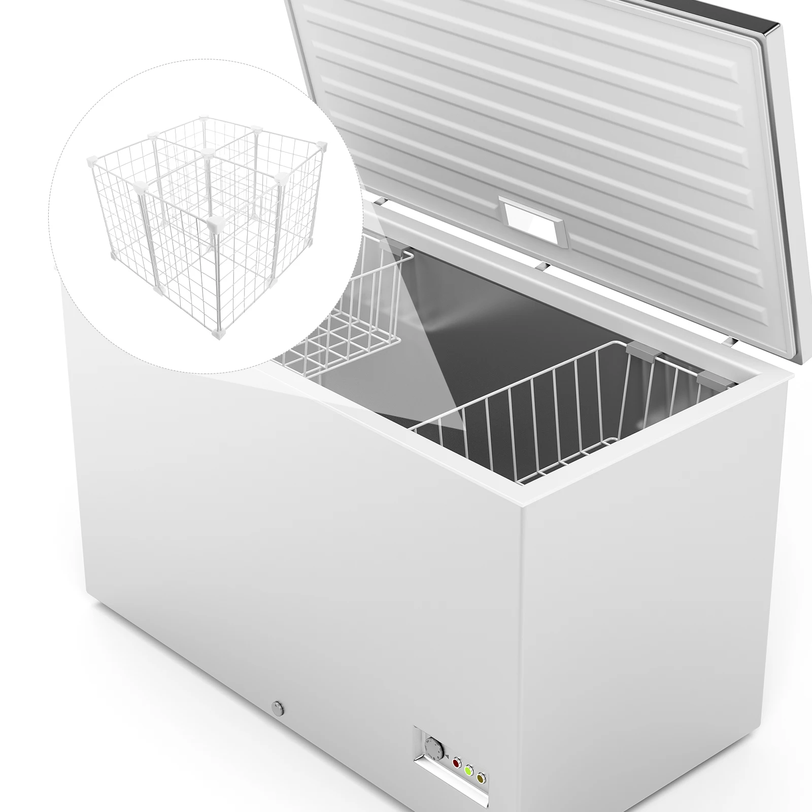 

Freezer Divider Bin Iron Wire Storage Basket Chest Freezer Organizer for Seafood Efficient Space Utilization Stable Temperature