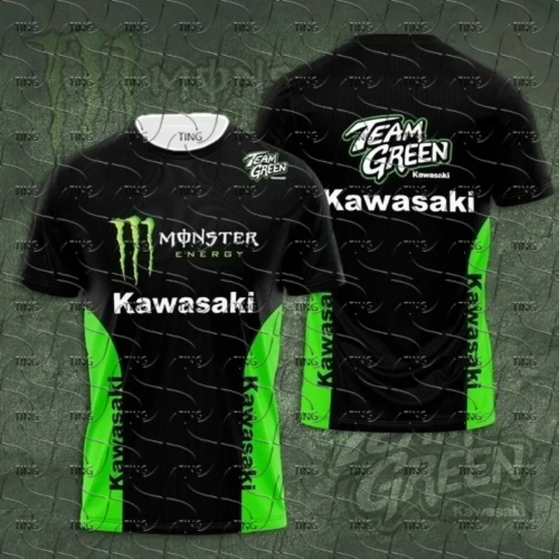 25-26 كاواساكي سباق تي شيرت دراجة نارية العالم SBK سرعة النسب دعوى التجفيف السريع تنفس كاواساكي الدراجات دعوى موتو كيت #4
