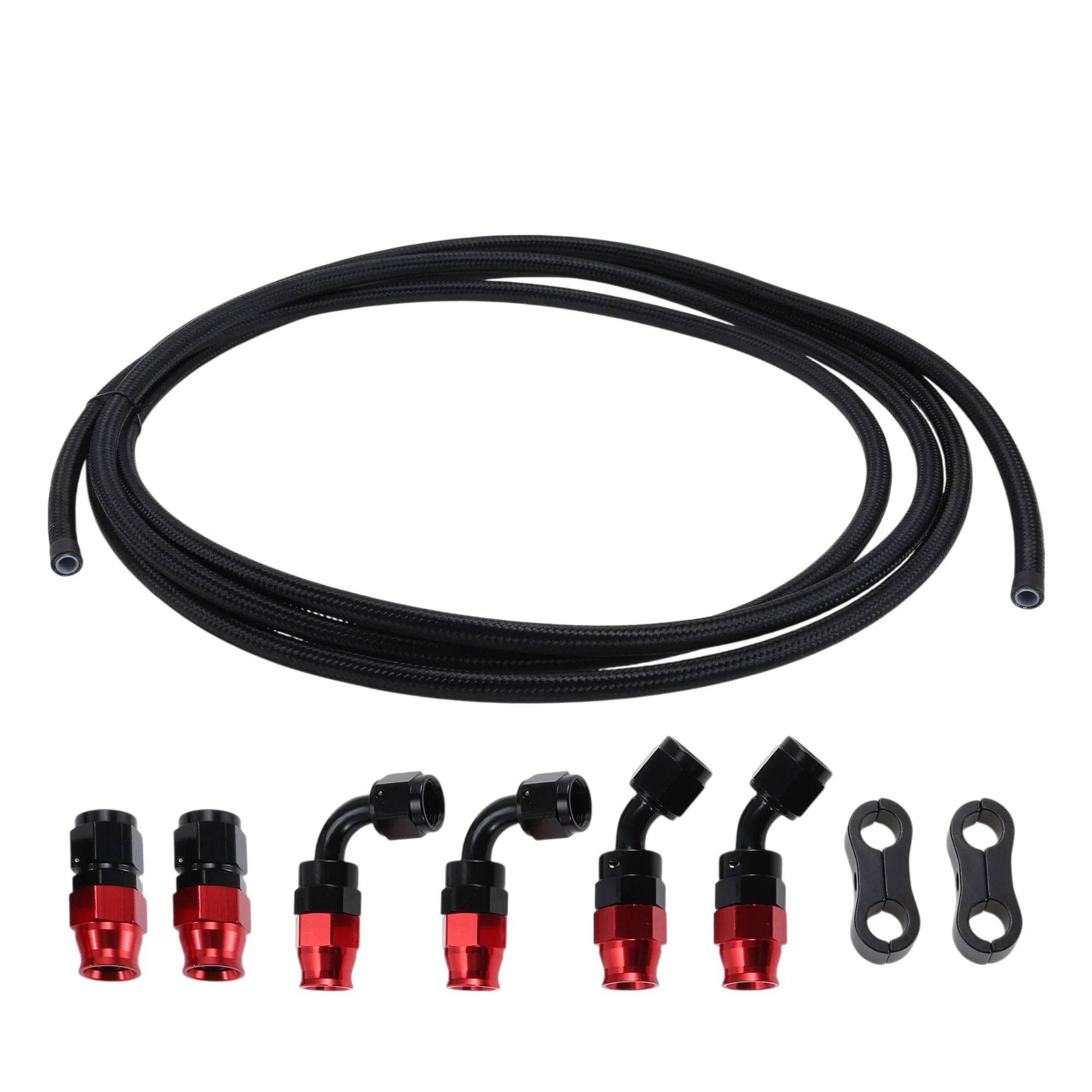 

UXCELL AN4 Fuel Line Kit 15.09ft Hose Automotive Fuel Hose with Adapter Pipe Clamp