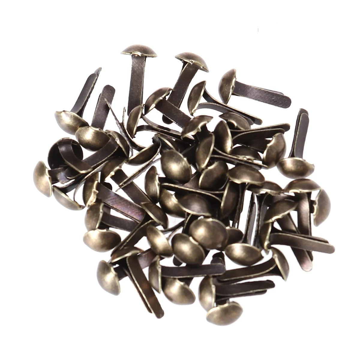 

100pcs Electroplating Two Leg Nails Mini Metal Brads Rustproof for Paper Crafts Scrapbooking Office Iron Fasteners