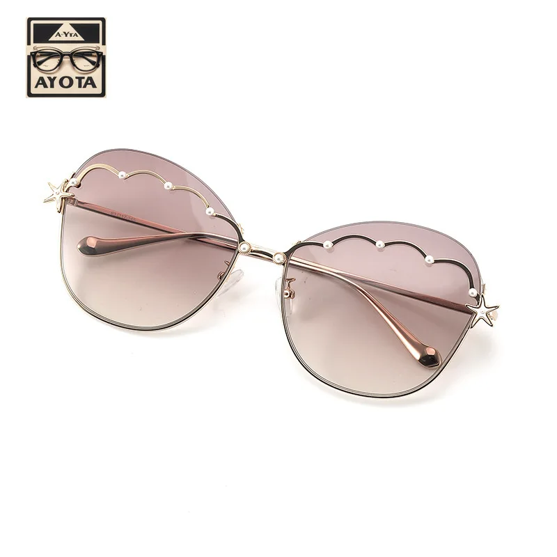 2024 New Sunglasses Female Designer Brand Sunscreen Premium Alloy Large Frame Outdoor UV400 Fashion Personality SUNGLASSES