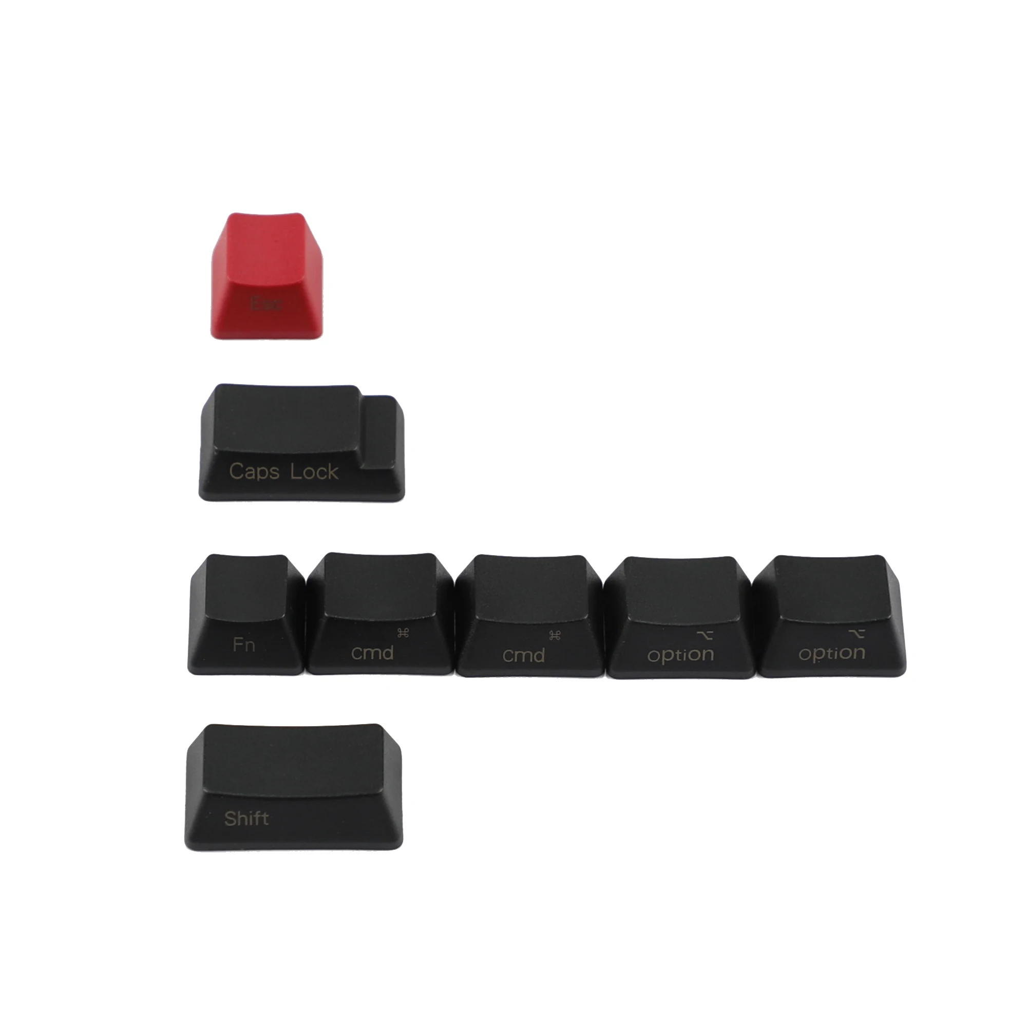 YMDK 8 Key Thick Side Print PBT Black Red Mac Keycap OEM Profile For MX Mechanical Keyboard Dolch Keyset Black Red Mixed Keyset