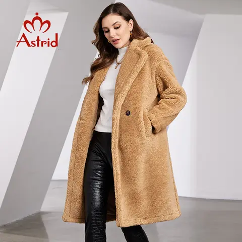 Astrid Winter Women Teddy Coat Fleece Fur Cashmere Jacket Stylish Female Fashion Thick Warm Casual Long Parka ​Streetwear Trend