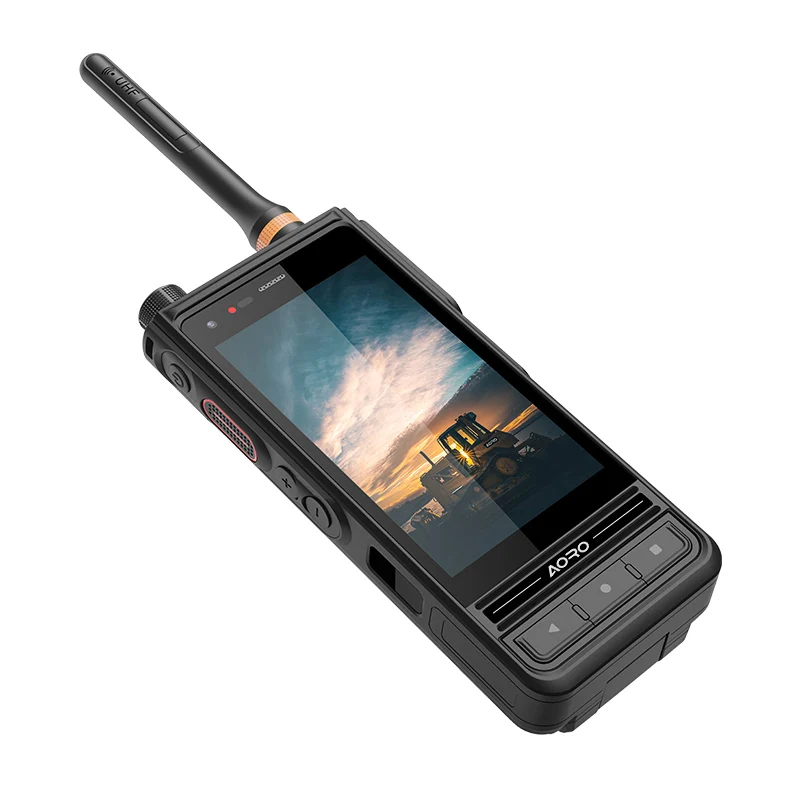 5km 5G Walkie Talkie Uhf Aoro M6 4W MTK6765 Octa-core 4 Inch Walkie Talkie Android With Sim Card