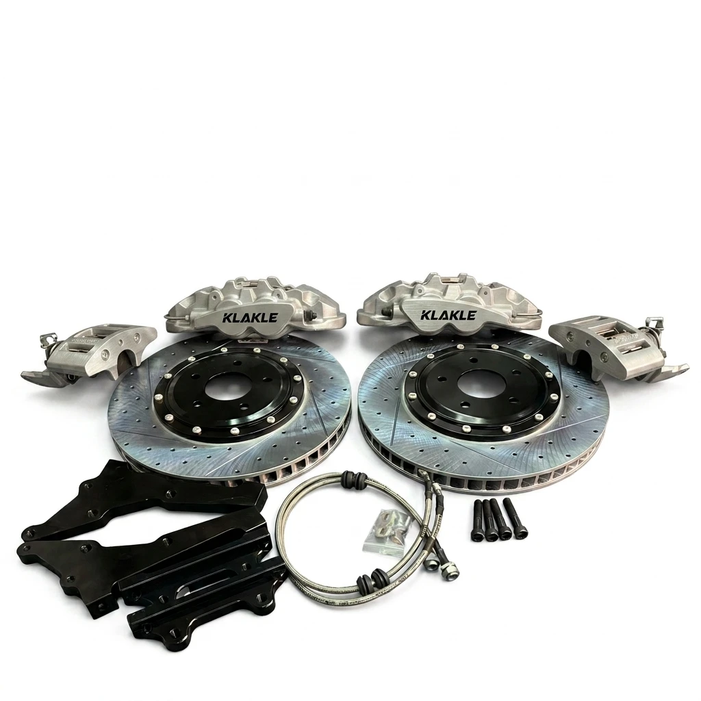 KLAKLE 8560 4 Big Piston Brake Caliper Kits Parking Brake Cable Caliper Mechanical Handbrake for Volkswagen Tiguan