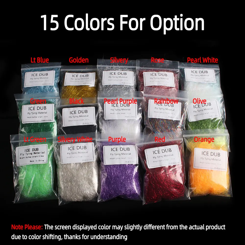 1 Packung 3,5 cm Ice Dubbing Fliegenbindematerial Nymphen-Scuds Dub Ice Wing Fiber Thorax Material Flash Sparkle Add Blending Material – Detail 4