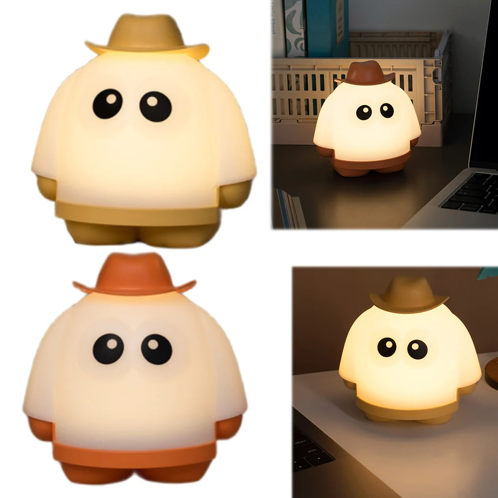 

Halloween LED Ghost Atmosphere Night Light 1200mAh Desktop Ghost Shaped Lamp Glowing Magician Ghost Lamp for Party Decoration