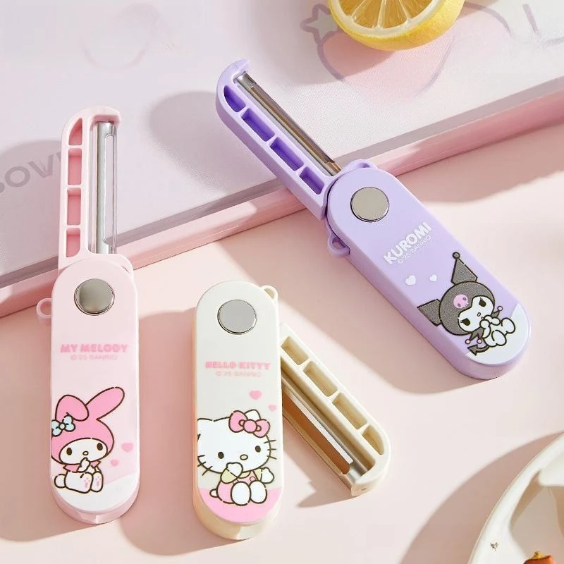 

Anime Sanrio New Folding Peeler Multifunctional Kitchen Fruit Vegetable Peeling Tool Apple Potato Skin Remover My Melody Kuromi