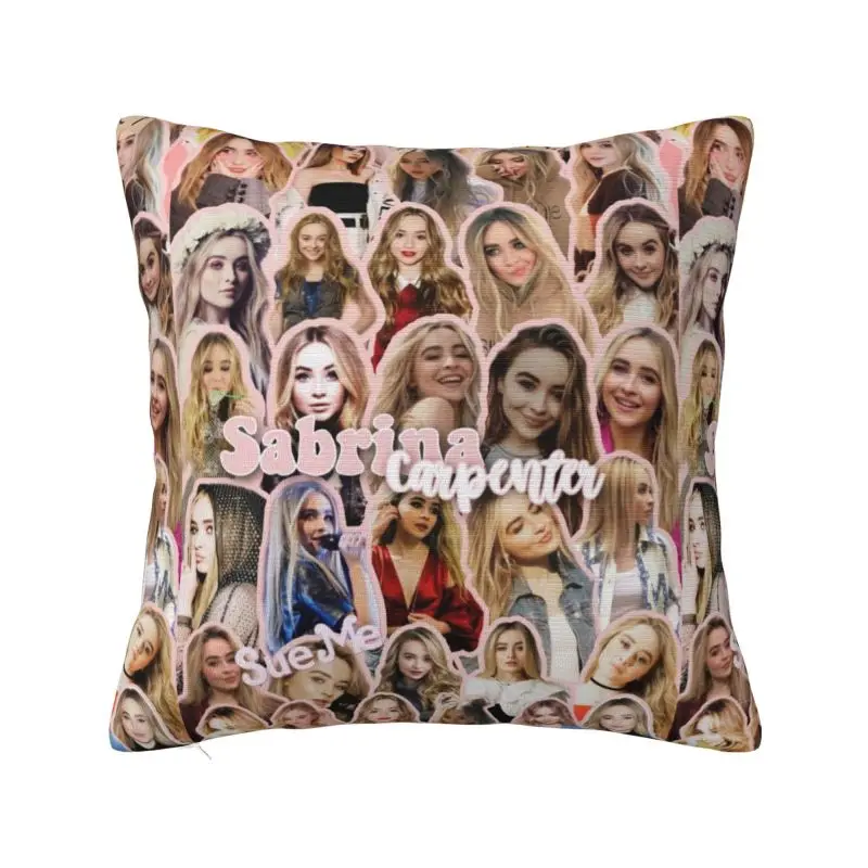 Custom S-Sabrina Carpenter Cushion Cover Decoration Print Throw Pillow for Car Double-sided