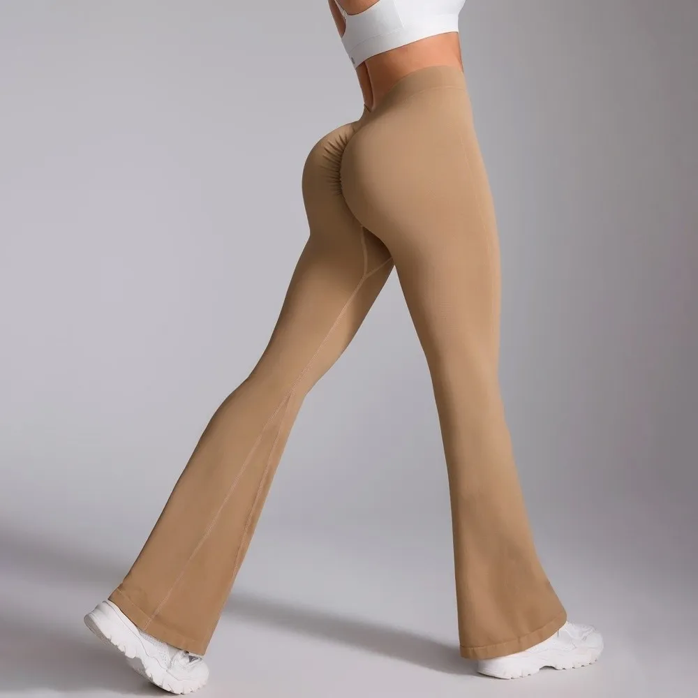 Pantaloni sportivi da yoga a vita V Leggings sportivi elastici a vita alta Leggings da fitness traspiranti ad asciugatura rapida da allenamento