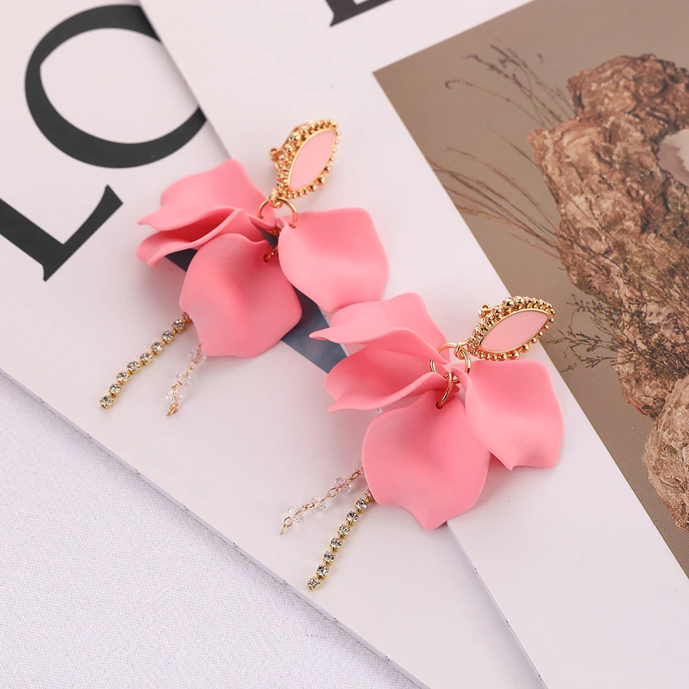 Luxury Vintage Fairy Flower Clip Earrings For Women Girls Non-Piercing Ear Clips Minimalist Earring Jewelry