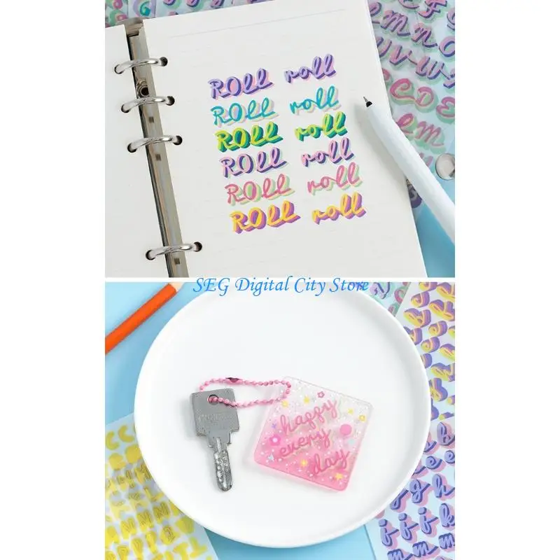 U75B Letter Number Decorative Sticker Waterproof Adhesive PVC Sticker For Journal Planner Calendar Scrapbooking Gift Wrapping