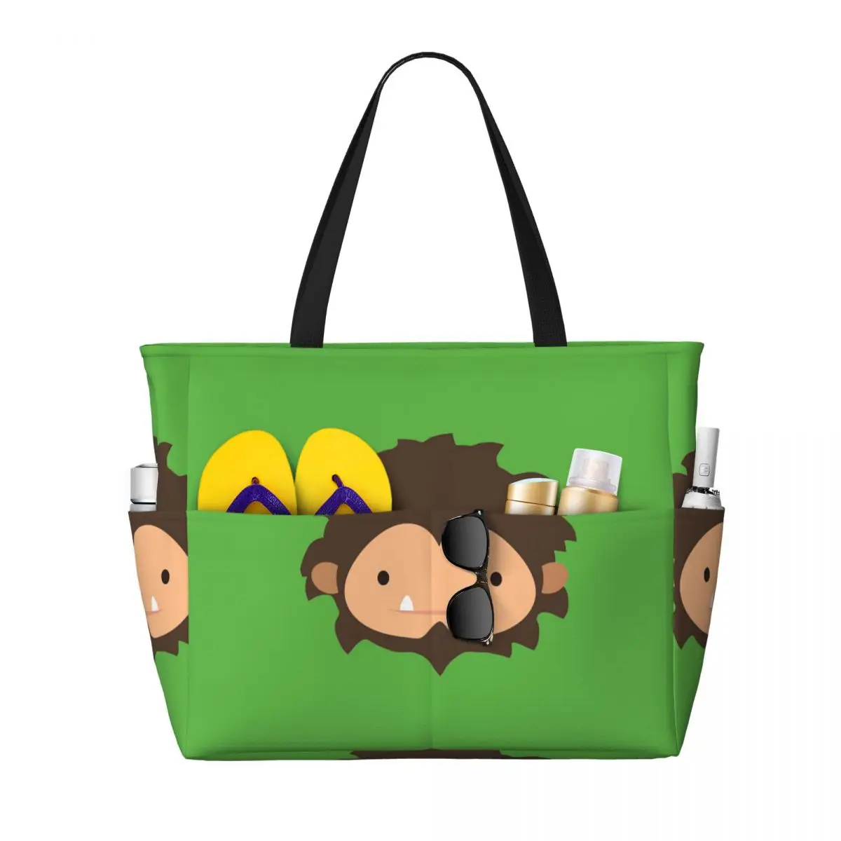 

Sneaky Sasquatch Big Head Beach Tote Bag Sport Gym Yoga Duffle Large Tote Bag Women Travel Bag Fitness bag