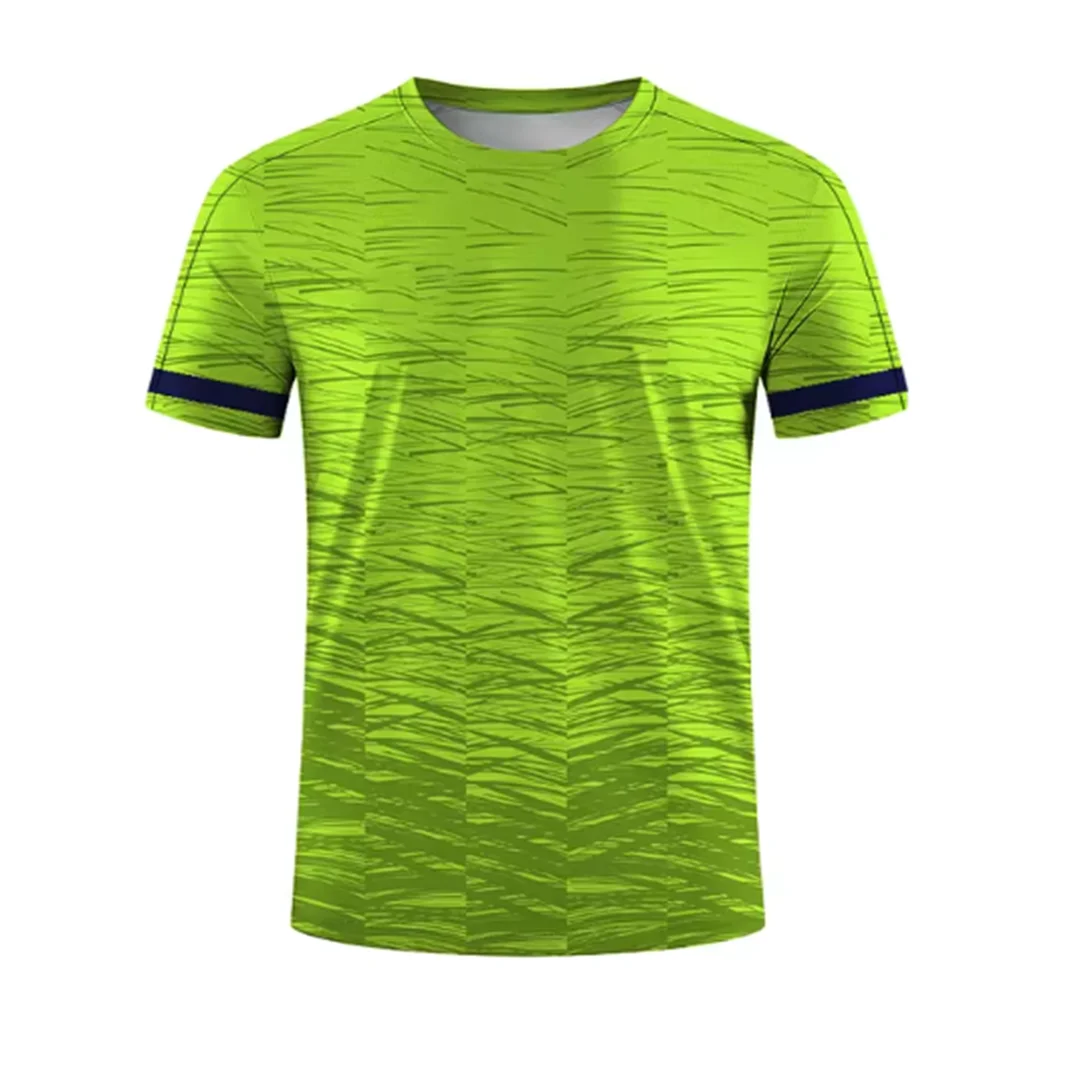 New men's summer tennis training striped print micro elastic breathable round neck T-shirt outdoor casual sports top