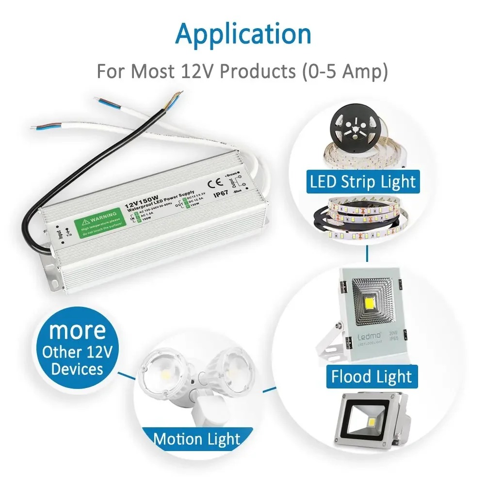 NIEUWE AC110V 220 V Naar DC12V/24 V Waterdichte LED Driver IP67 10 W 20 W 30 W 50 W 60 W 100 W 150 W Voor Outdoor Gebruik LED Power Adapter Supply