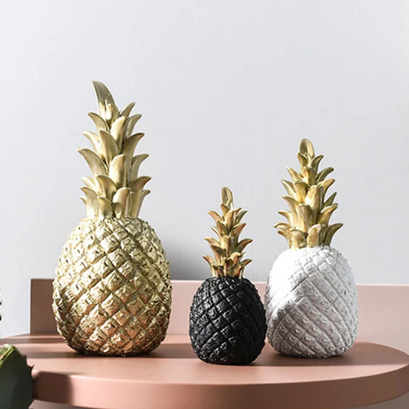 Nordic Ins Pineapple Ornaments Creative Fruit Shape Desktop Living Room Decor Wedding Gift Home Figurines Decoration Accessories