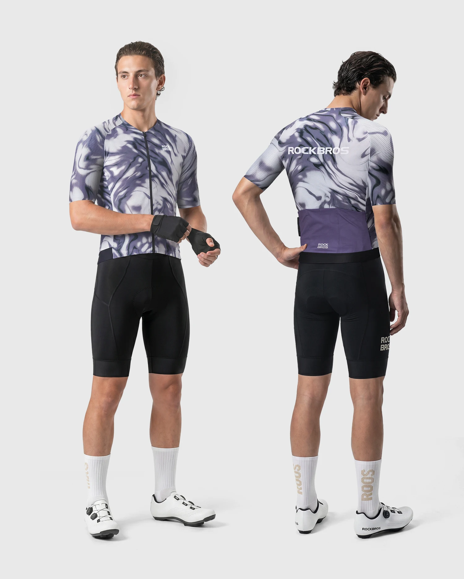 ROCKBROS Sommer-Radtrikot Leichtes Hochelastisches Oberteil Atmungsaktives Schnelltrocknendes Kurzarm-Trikot Herren-Radsportbekleidung – Detail 19