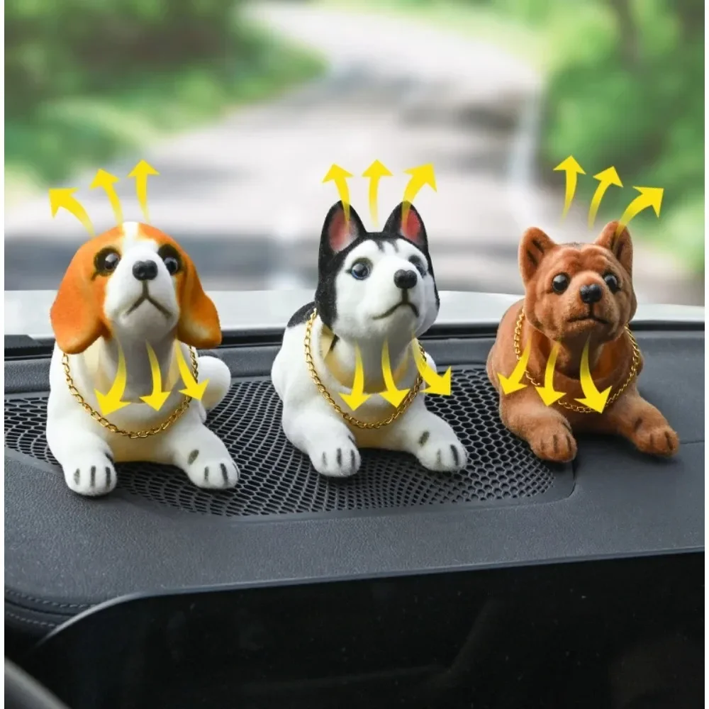 Car Doll Husky Beagle St Bernard Shepherd Shake Head Dog Decoration Car Interior Decoration Cute Creative Gift Tabletop Ornament