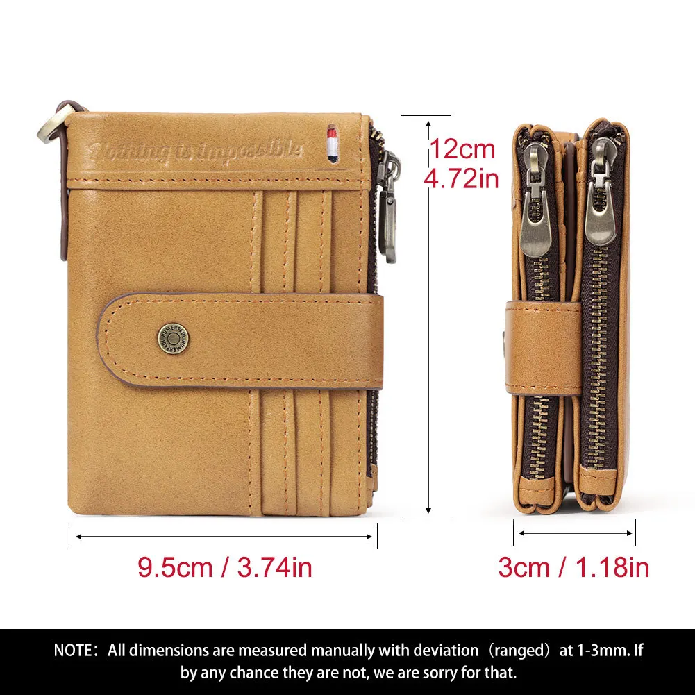 Cardholder Wallet Men RFID Genuine Leather Organizer Wallets with Coin Pocket Short Desigh Clutch Purse with ID Window