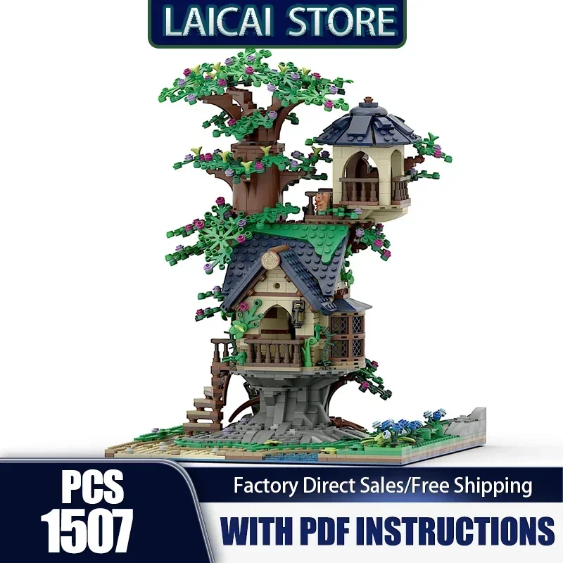 City Srteet View Building Model Moc Building Little Tree House Model Technology Construstion DIY Assembly Construstion Toys Gift