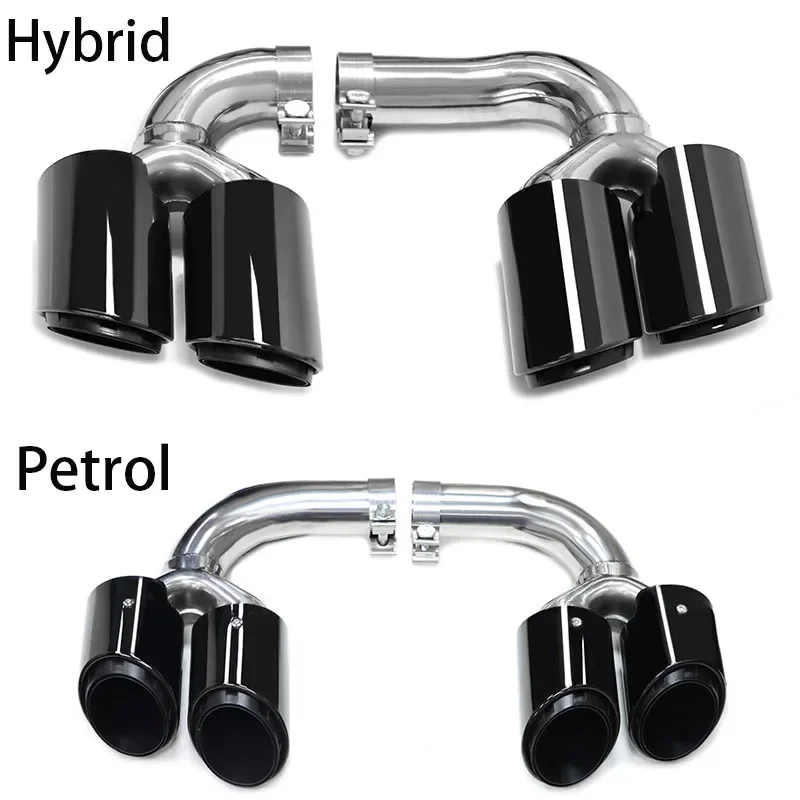 For Porsche Cayenne 2018-2024 Quad Exhaust Hybrid Petrol Muffler Tip Tailpipe System Nozzle Accessories Modification Exterior