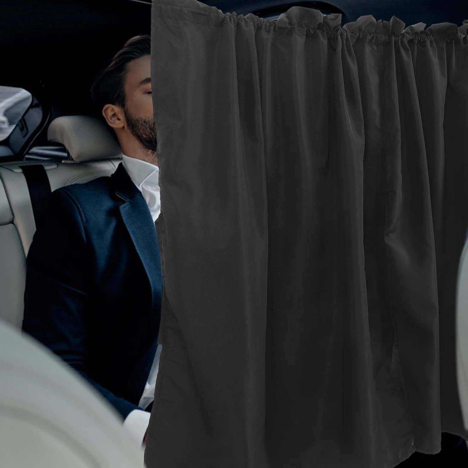 

1 set Car Privacy Curtain Adjustable Hanging Design Durable Blackout Partition Shield For Vehicle Interior Window Cover Car